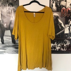 mustard yellow lularoe plus size tunic top